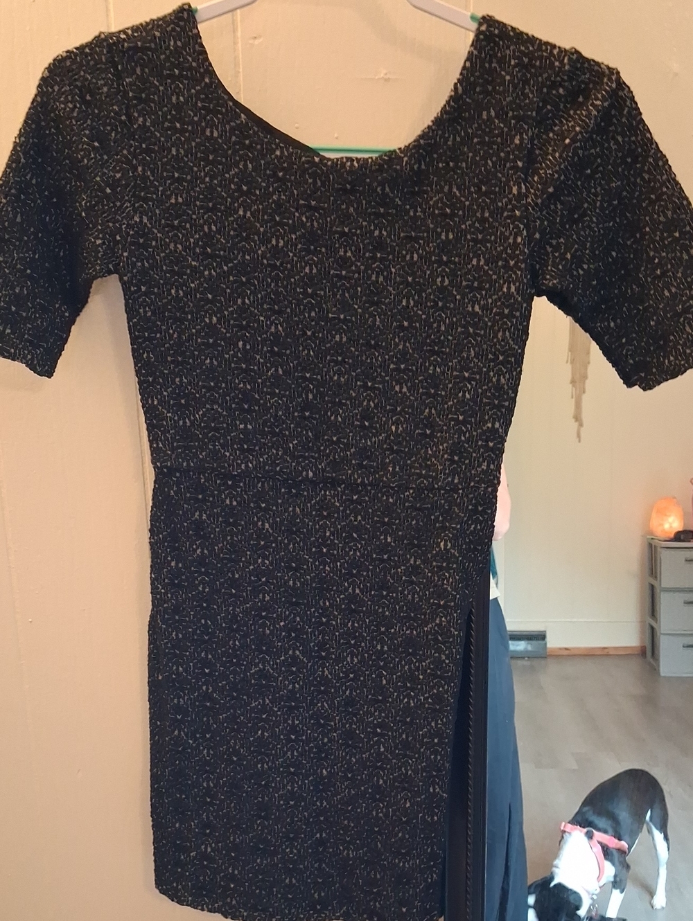 Free People Black Bodycon Low Back Mini Dress